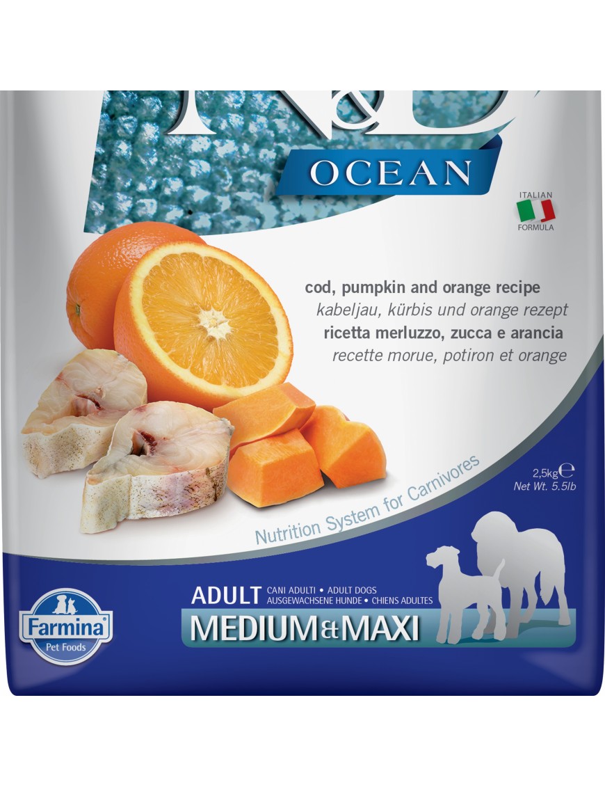 Farmina N&D Ocean Potiron Med/Maxi Cabillaud