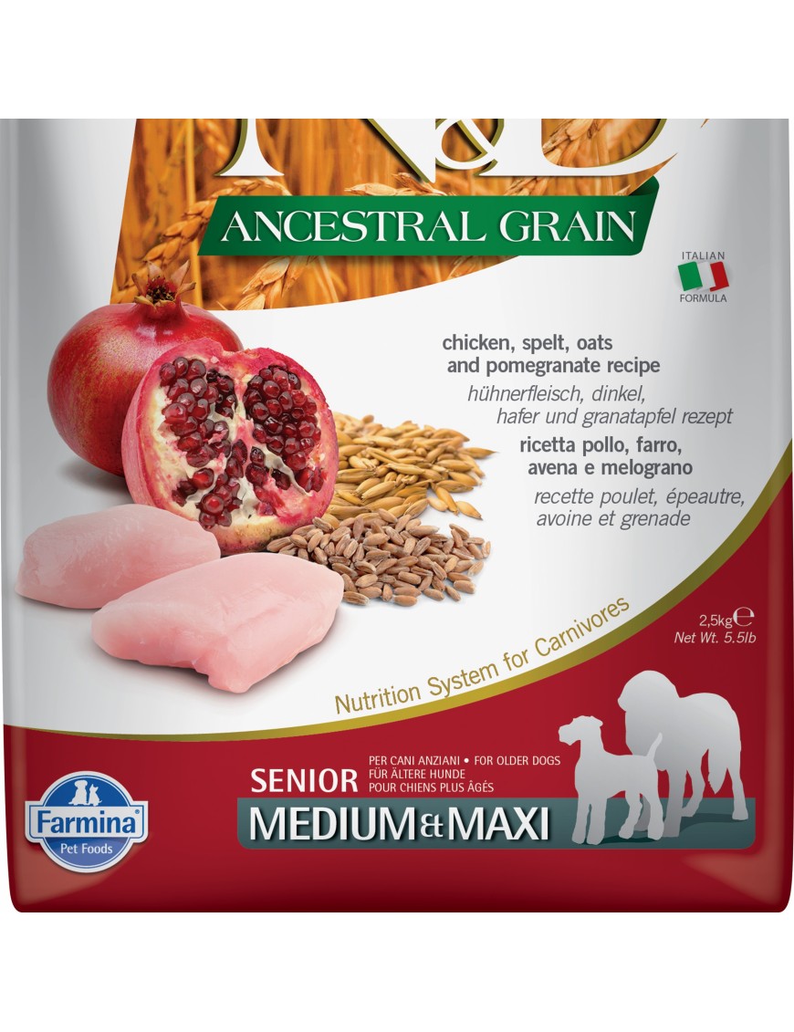 Farmina N&D Ancestral Grain Senior Med/Maxi Poulet&grenade