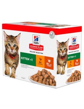 Hill's Science Plan Multipack Kitten Poulet&dinde 12x85 g