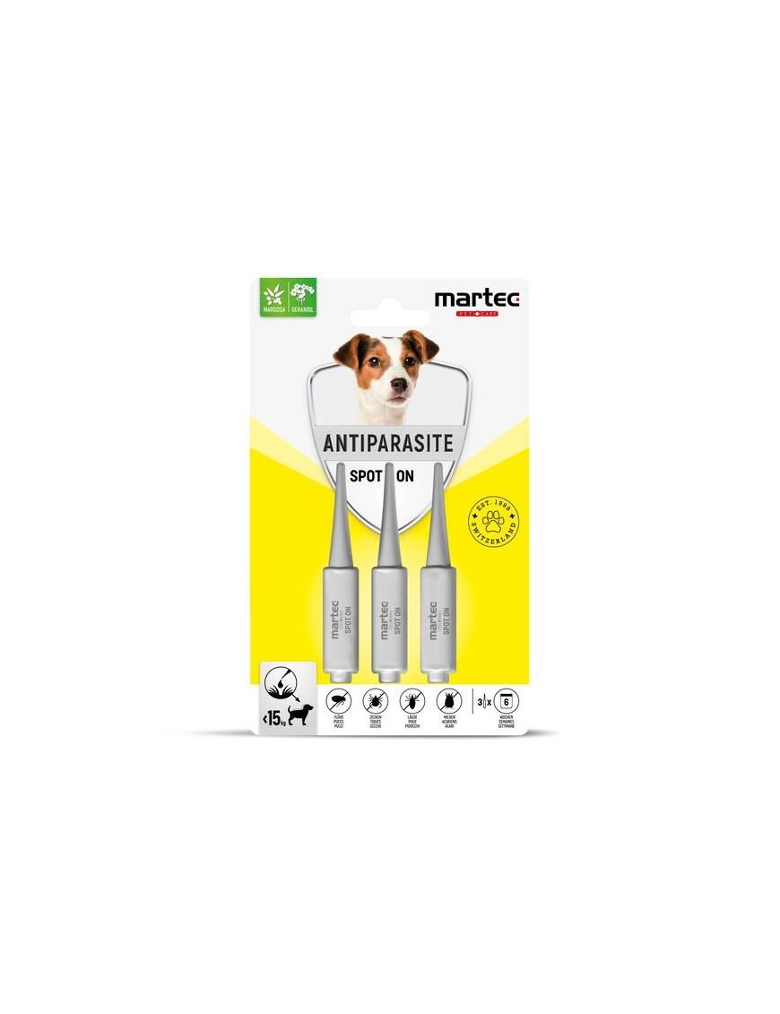 Pipettes antiparasitaire chien moins de 15 kg
