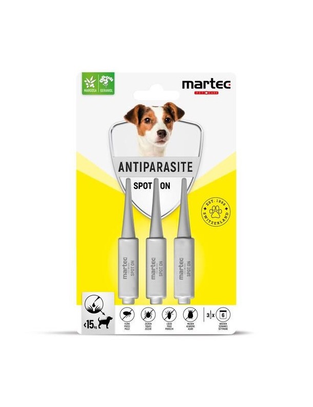 Pipettes antiparasitaire chien moins de 15 kg
