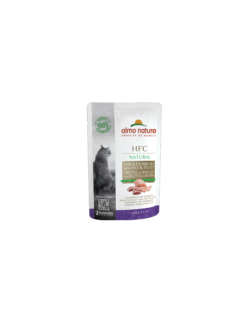 Almo Natural Blanc de poulet et filet de canard sachet 55 g