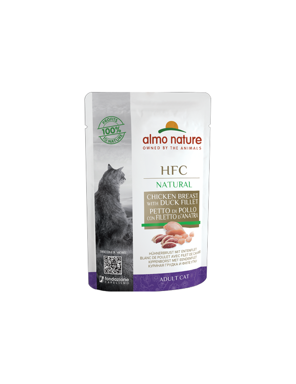 Almo Natural Blanc de poulet et filet de canard sachet 55 g