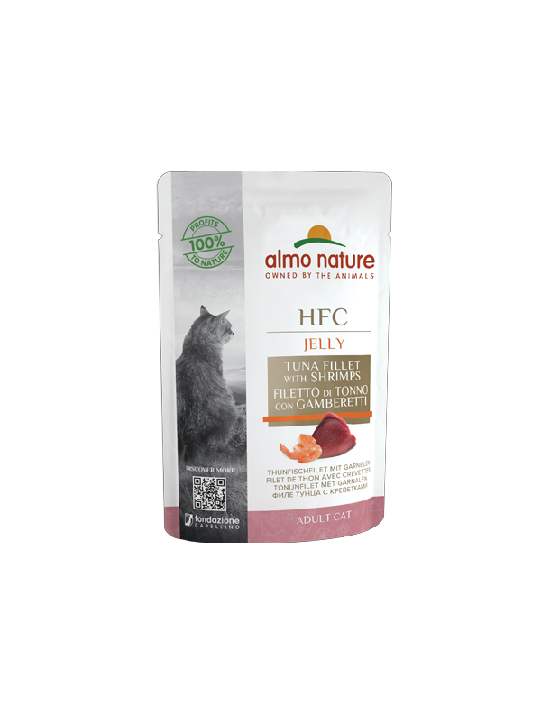 Almo Jelly Thon et crevettes sachet 55 g