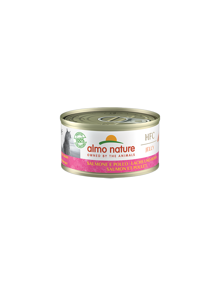 Almo Jelly Saumon et poulet boîte 70 g