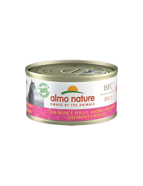 Almo Jelly Saumon et poulet boîte 70 g