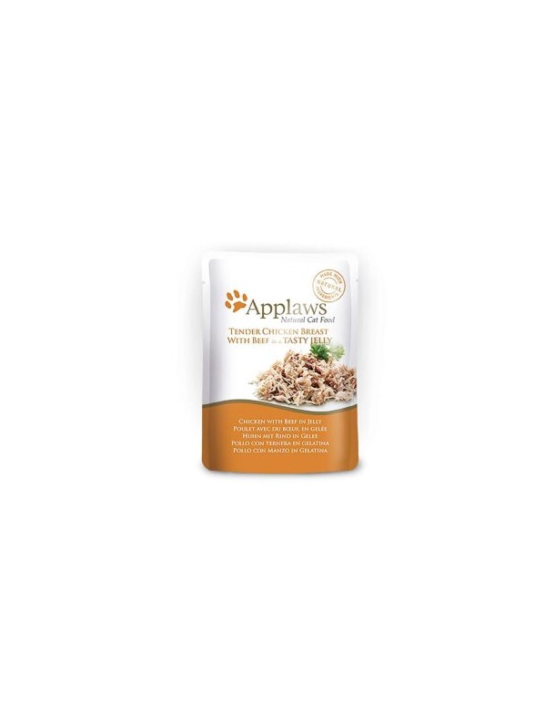 Applaws Natural Cat Poulet avec boeuf en gelée sachet 70g