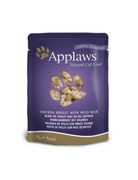 Applaws Natural Cat Blanc de poulet avec riz sauvage sachet 70g