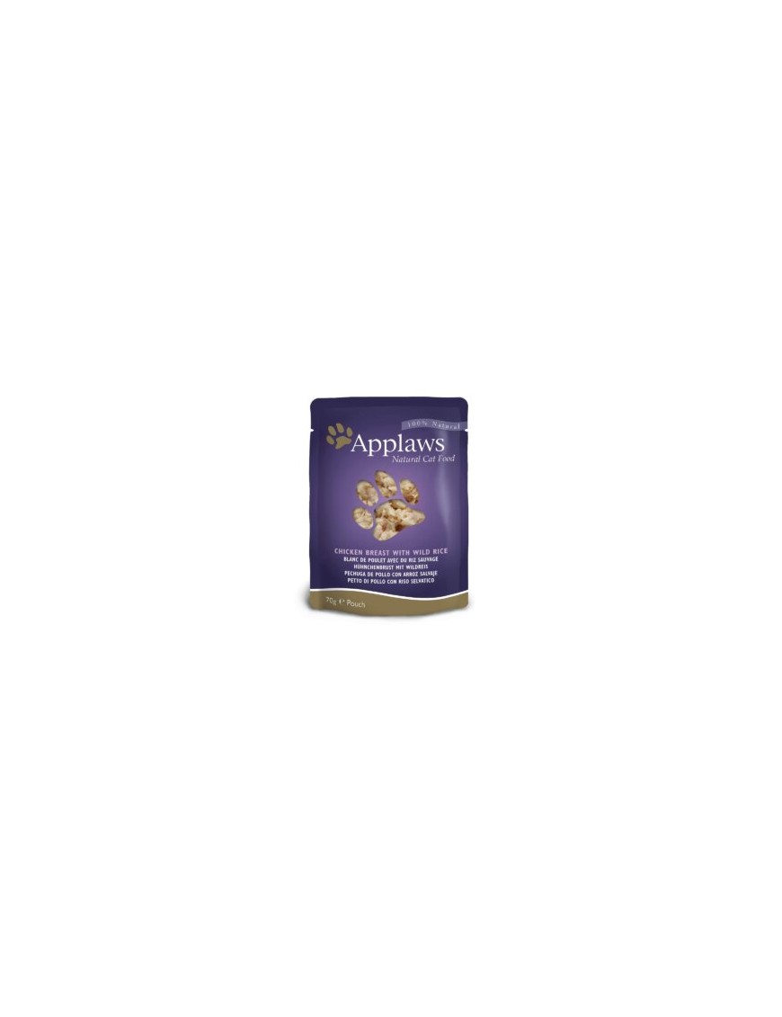 Applaws Natural Cat Blanc de poulet avec riz sauvage sachet 70g