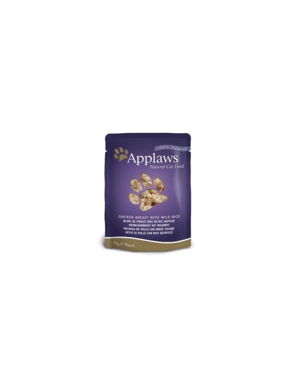 Applaws Natural Cat Blanc de poulet avec riz sauvage sachet 70g