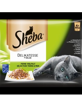 Sheba Délikatesse en gelée Terre et mer 4x85 g