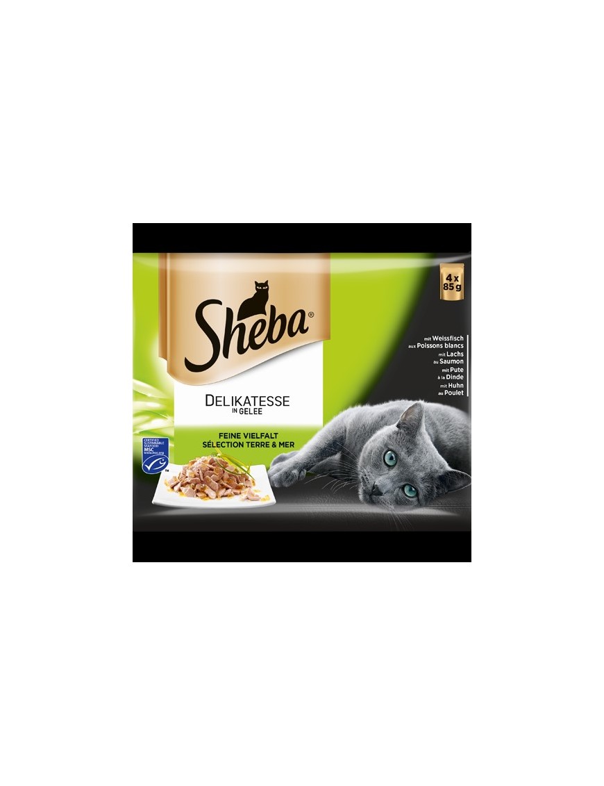 Sheba Délikatesse en gelée Terre et mer 4x85 g