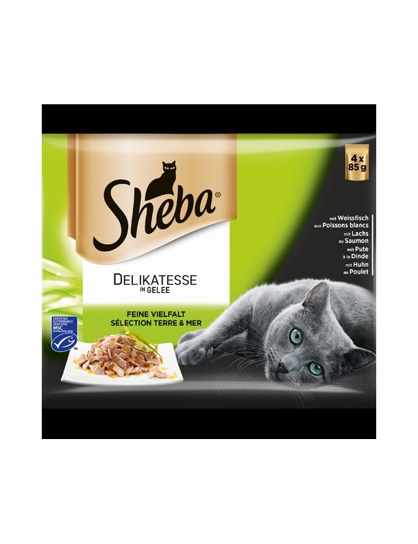 Sheba Délikatesse en gelée Terre et mer 4x85 g