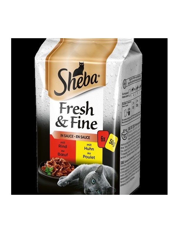 Sheba Fresh & Fine Poulet et boeuf 6x50 g