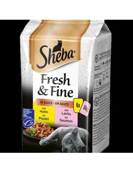 Sheba Fresh & Fine Poulet et saumon 6x50 g