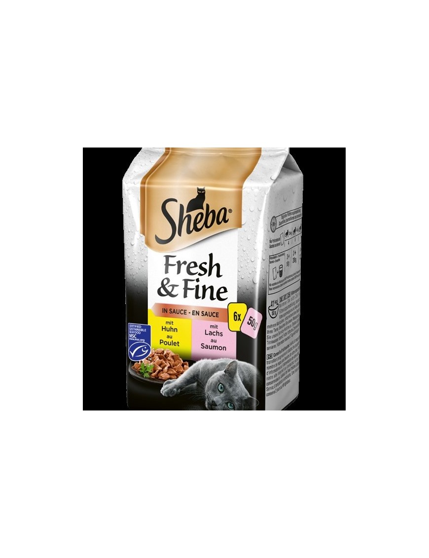 Sheba Fresh & Fine Poulet et saumon 6x50 g