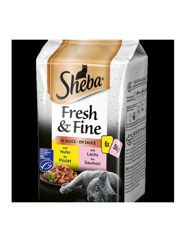 Sheba Fresh & Fine Poulet et saumon 6x50 g