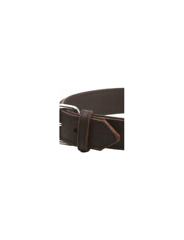 Collier cuir souple, doublé cuir, brun