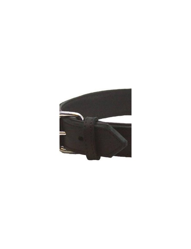 Collier cuir souple, doublé cuir, noir