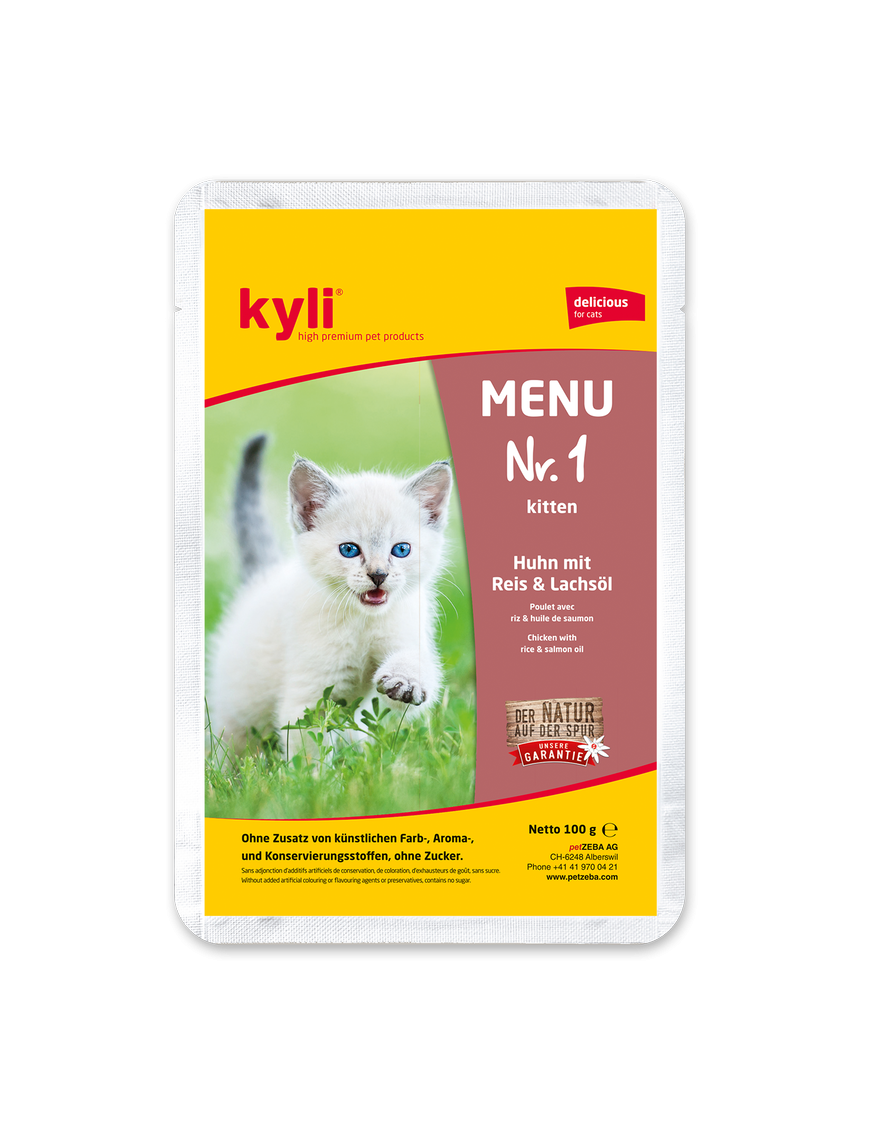 Kyli Menu no 1 Kitten Poulet & riz 100 g
