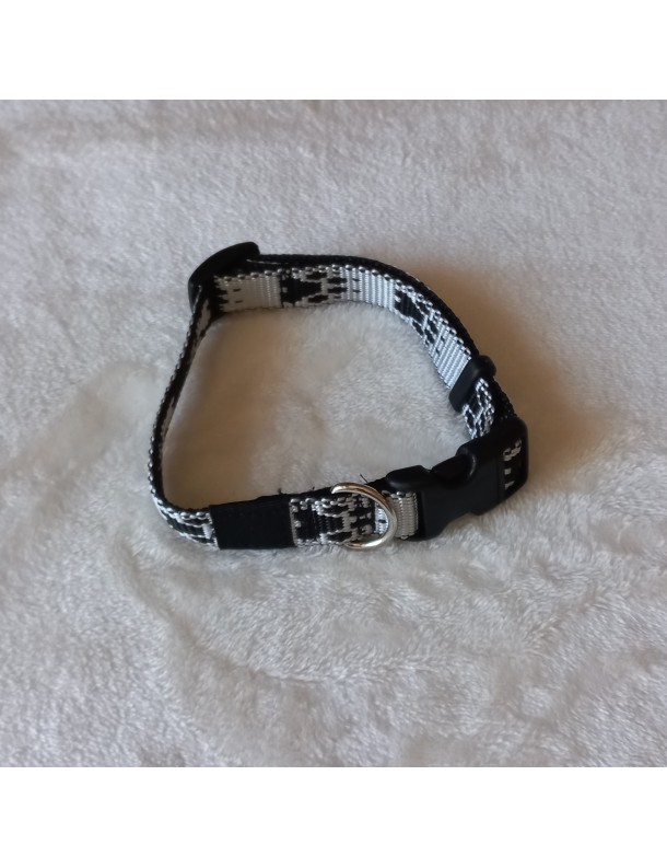 Collier Blanc pattes noires