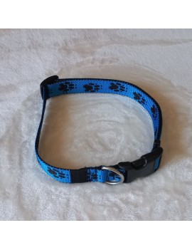Collier Bleu pattes noires