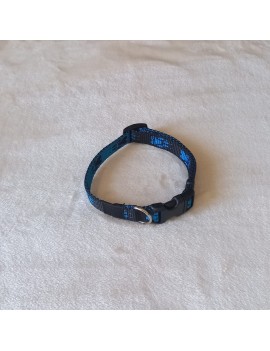 Collier Noir pattes bleues