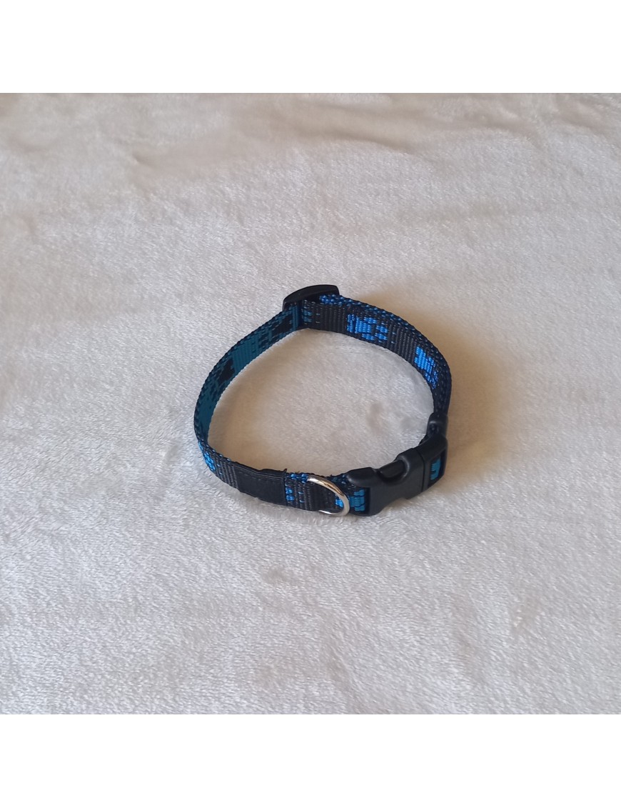 Collier Noir pattes bleues