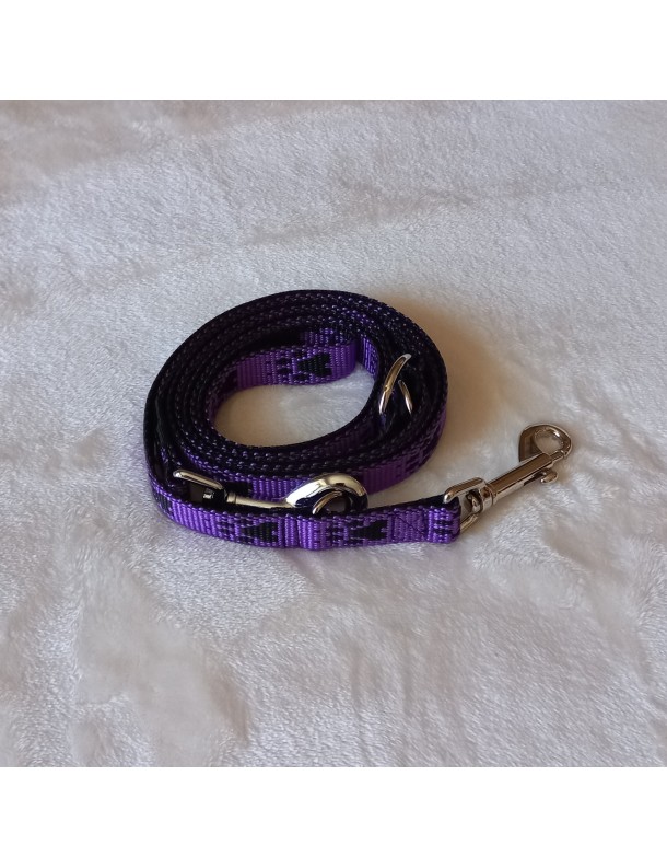 Laisse Mauve pattes noires 3 pos.