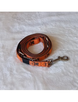 Laisse Orange pattes brunes 3 pos.