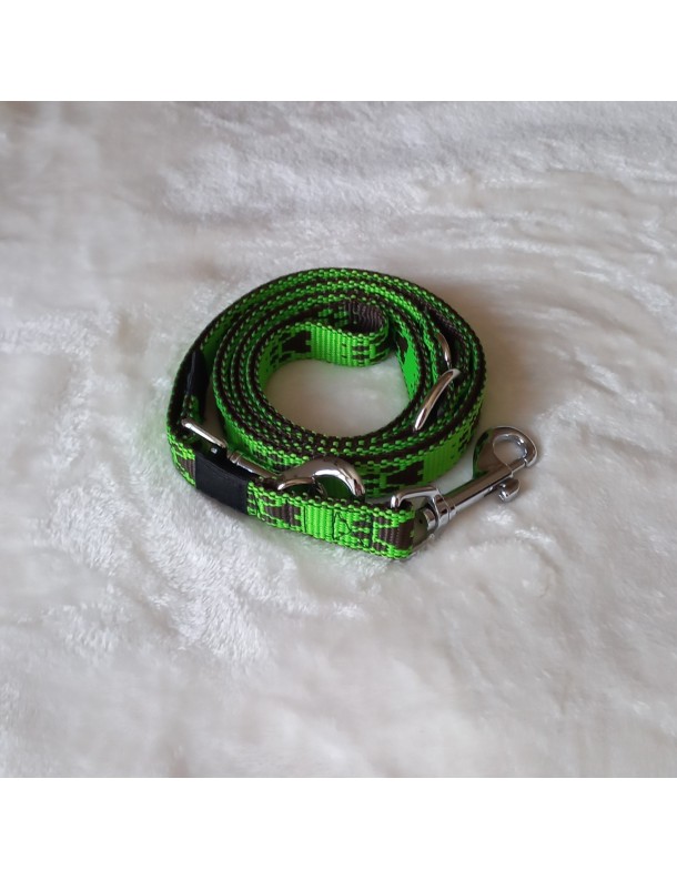 Laisse Vert pattes brunes 3 pos.