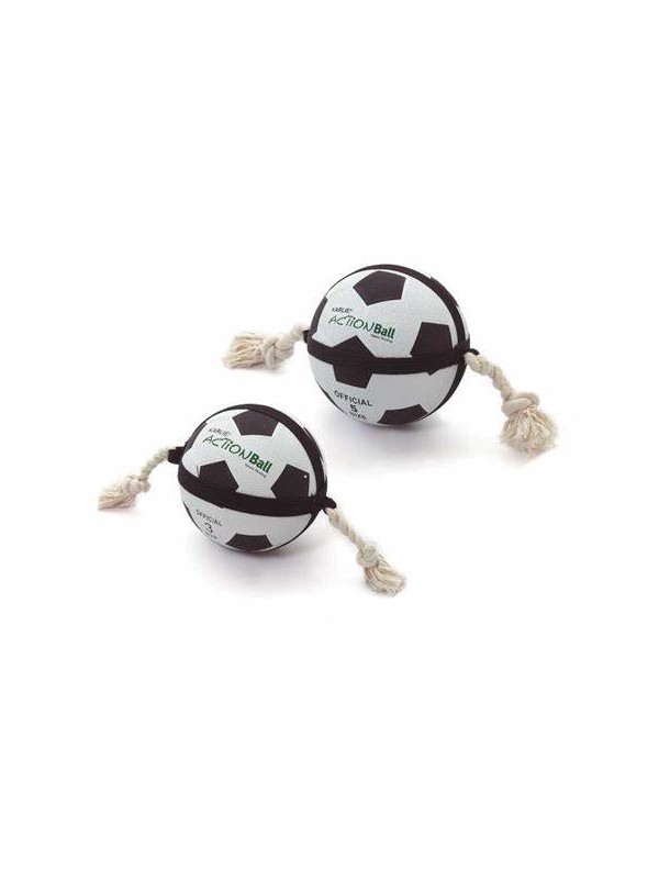 Ballon de foot avec 2 poignées en corde