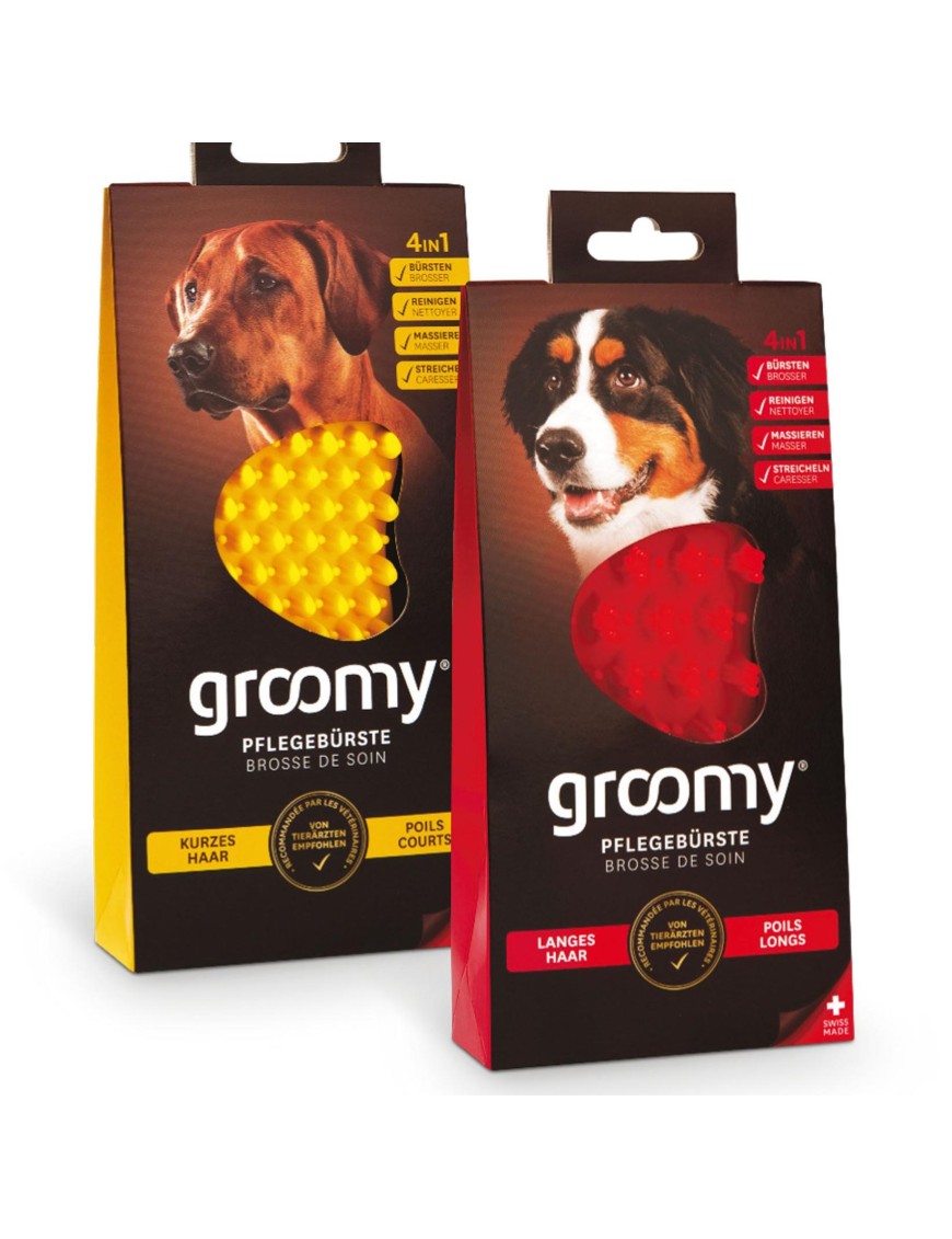 Brosse en caoutchouc Jaune, poils courts