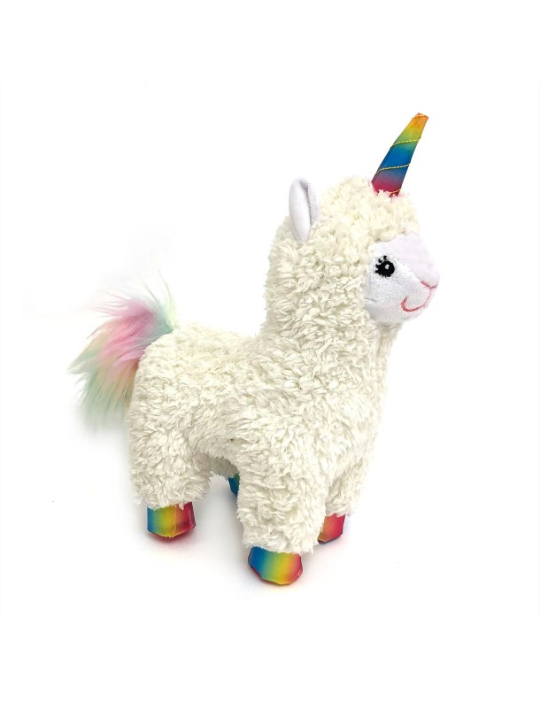 Lama-licorne en peluche, blanc