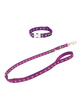 Red Dingo Laisse 3 positions Paws, violet