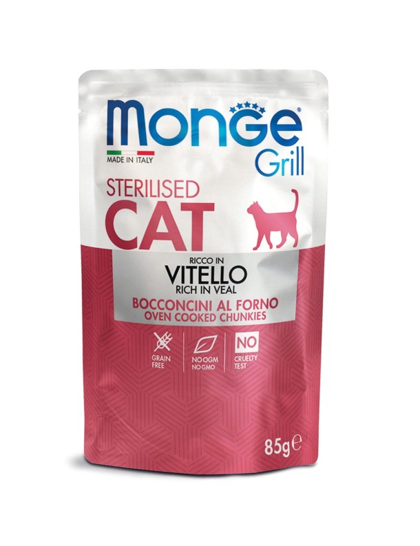 Monge Grill Stérilisé Sachet au veau, 85 g