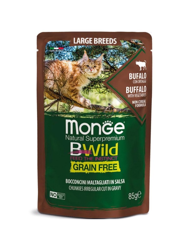 Monge BWild Grain free Large breed Sachet au buffle, 85 g