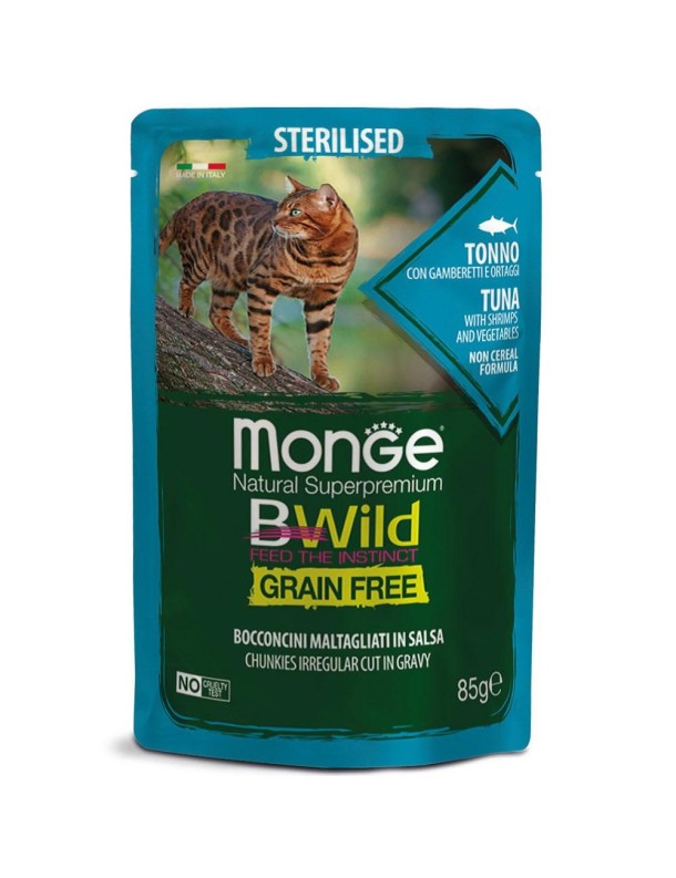 Monge BWild Grain free stérilisé Sachet au thon, 85 g