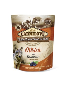 Carnilove Autruche&mûres sachet pâté 300 g