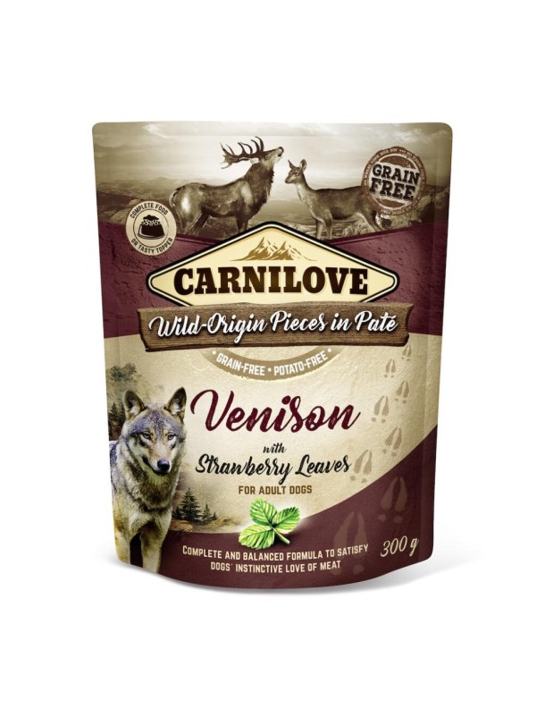 Carnilove Cerf&feuilles de fraisier sachet pâté 300 g