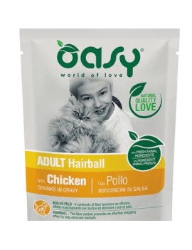 Oasy Adulte Hairball poulet sachet en sauce 85 g