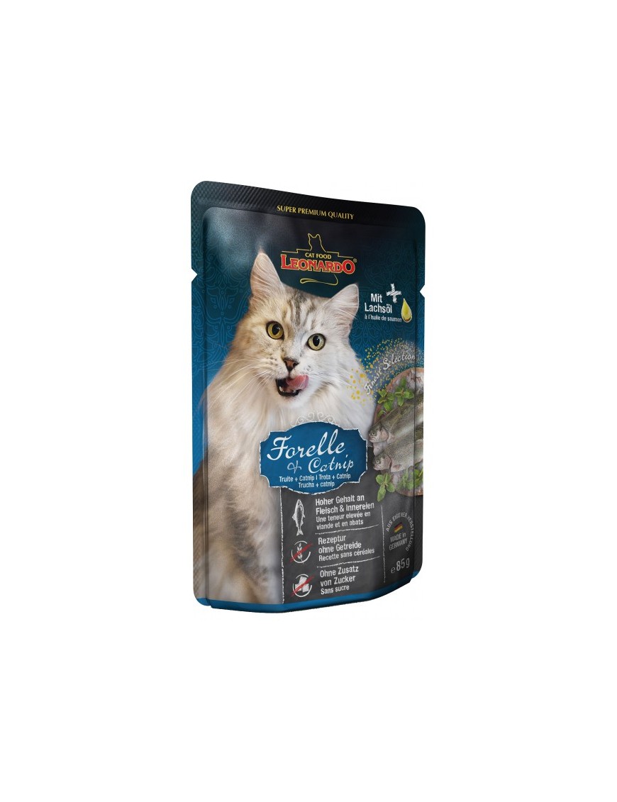Leonardo Sachet adulte Truite & catnip 85 g