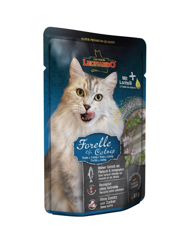 Leonardo Sachet adulte Truite & catnip 85 g