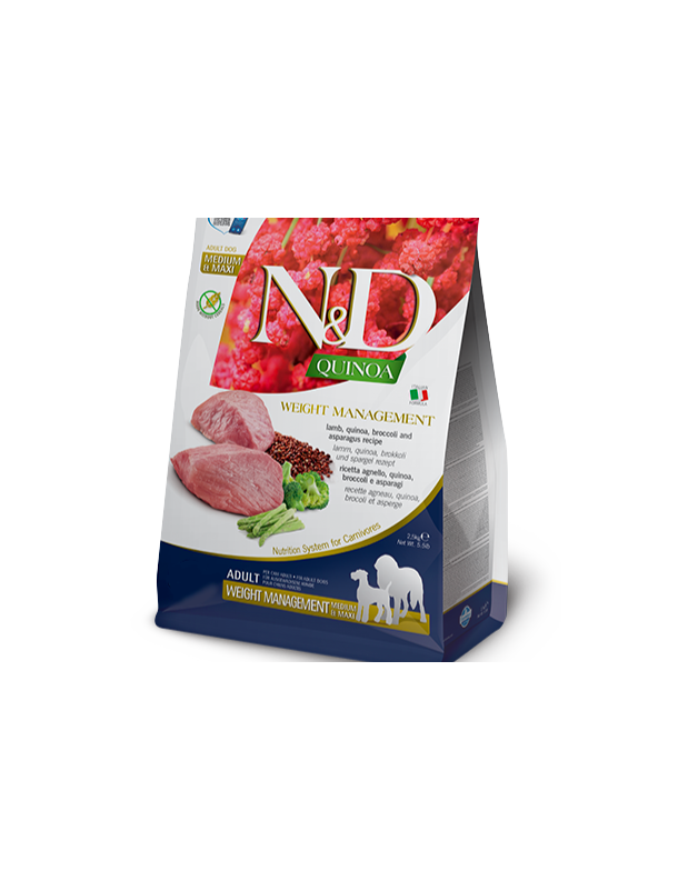 Farmina N&D Quinoa Med&maxi Weight Management Agneau&brocoli