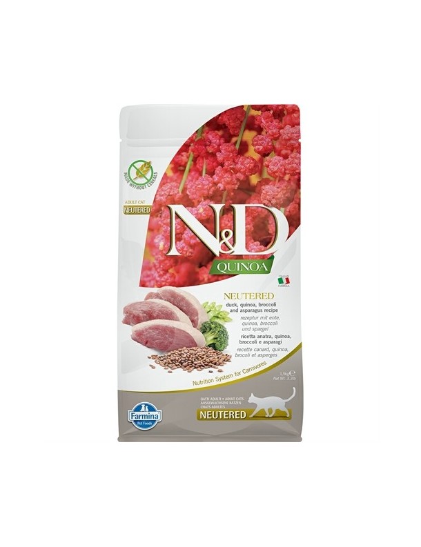 Farmina N&D Quinoa Neutered Canard, brocoli&asperge