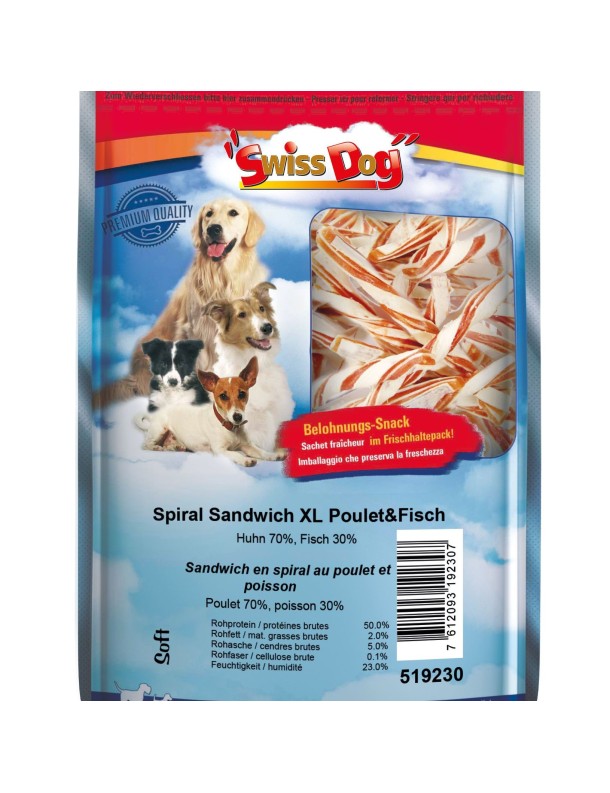 SwissDog Sandwich en spirale au poulet&poisson