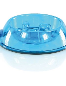 Gamelle anti-glouton Bleue transparente
