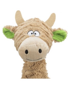 Vache en peluche, avec corde intégrée, 50 cm