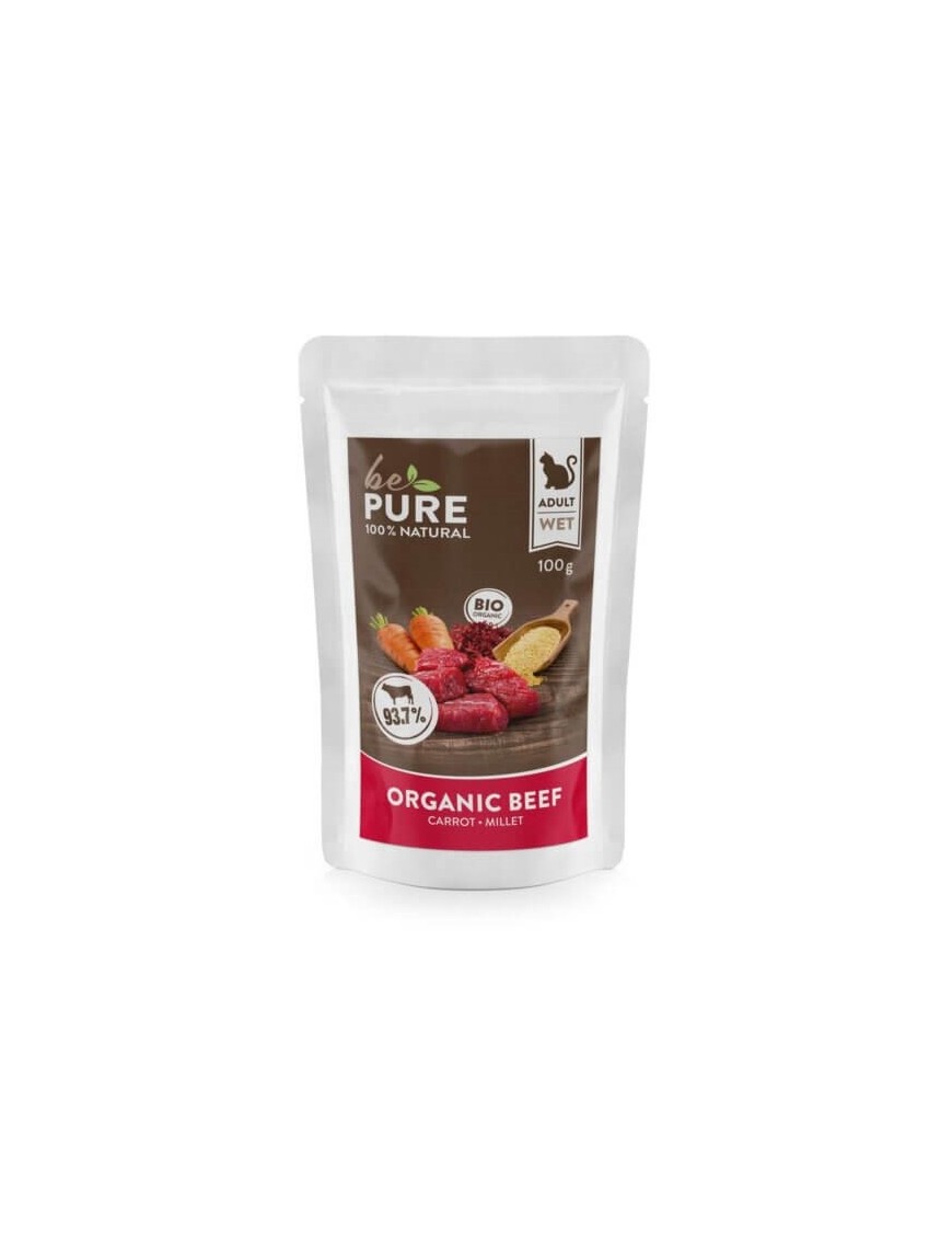 Be Pure Boeuf bio, carottes & millet sachet 100 g
