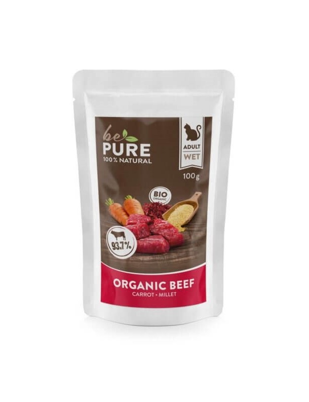 Be Pure Boeuf bio, carottes & millet sachet 100 g